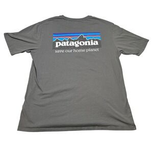 Patagonia T‎ Shirt Mens Medium Gray Save Our Home Planet Graphic Logo